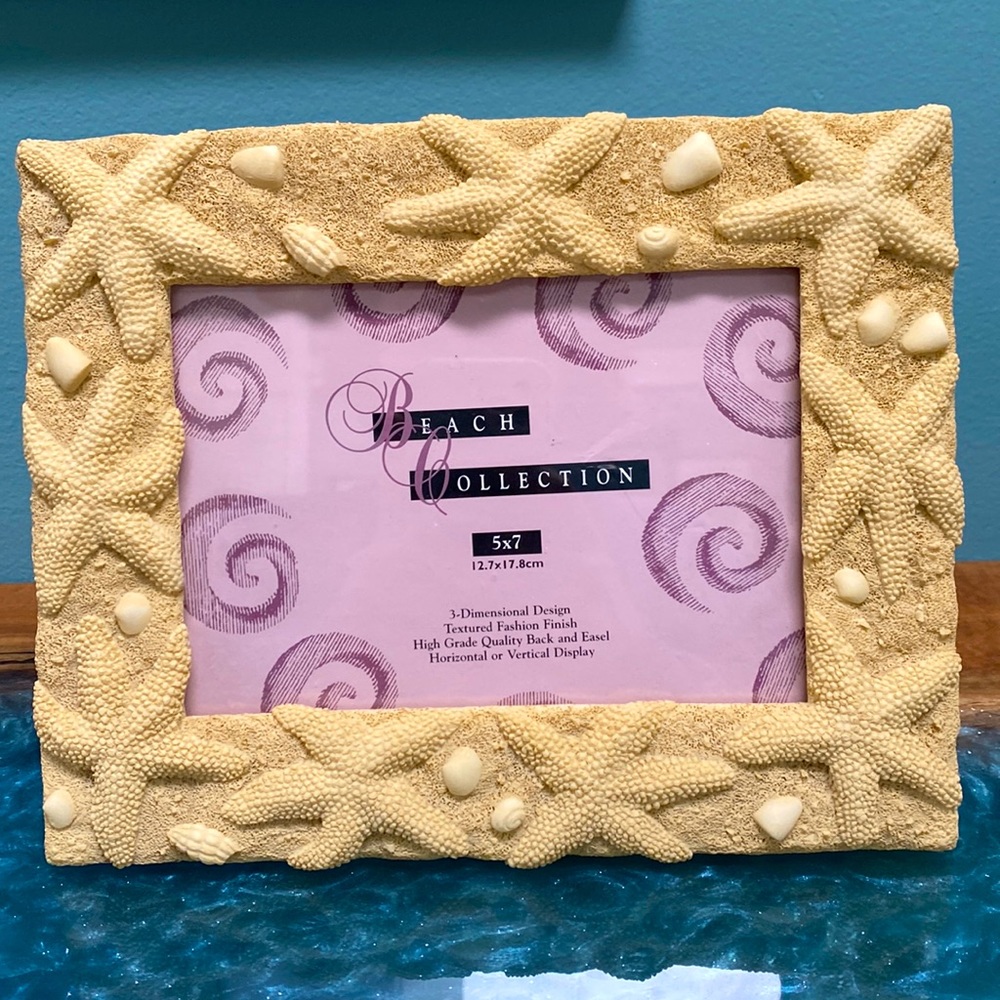Seashell and Starfish 5 x 7 photo picture frame